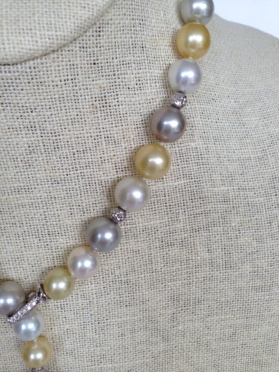 South Sea Pearls - Fine South Sea Pearls & Diamond Lariat Necklace ...